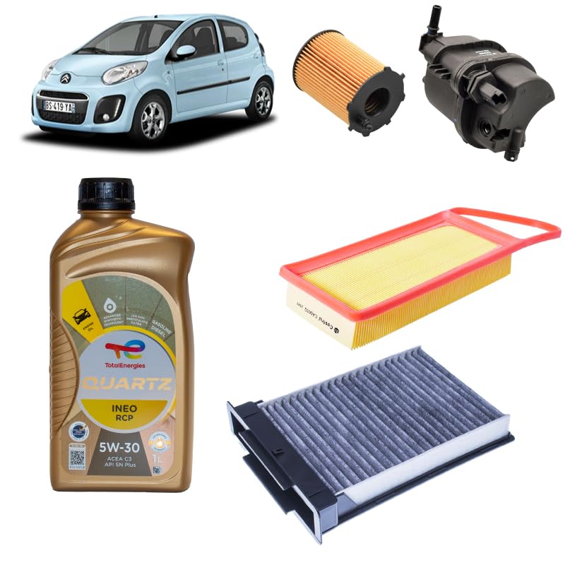 Kit tagliando 4 filtri + 4L olio 5W-30 Ineo compatibile con Citroen c1 1.0 VTI 68 Benzina 2014-2018