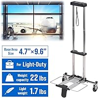 Vista 2 de Japard Carrito de transporte plegable, carrito de equipaje con 2 ruedas de una manera, compacto para carrito de viaje escolar con cuerda elástica