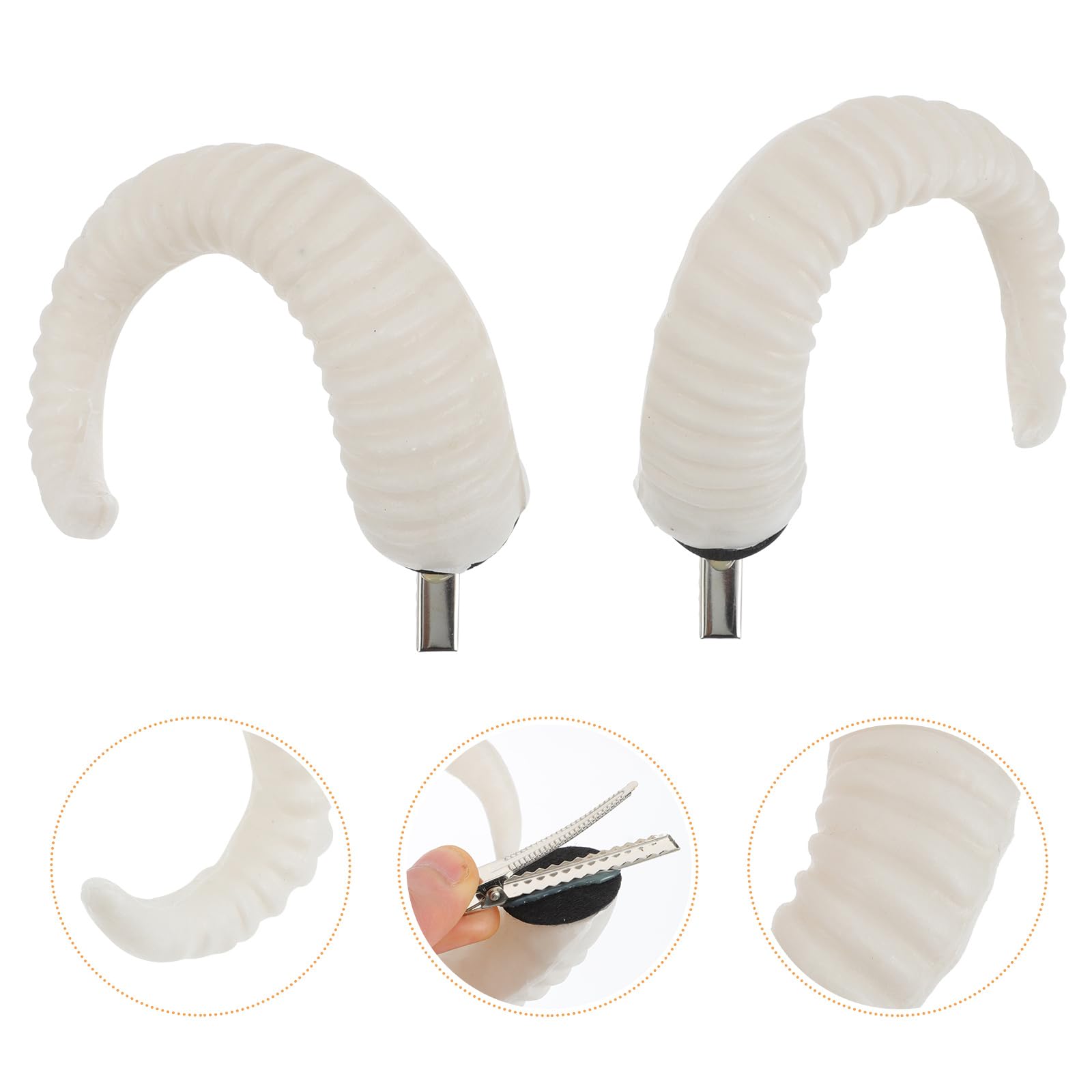 ABOOFAN Artificial Sheep Horn Hairpins Pair Lightweight Cosplay Horns Headband for Halloween Costume Party Accessories - Image 2