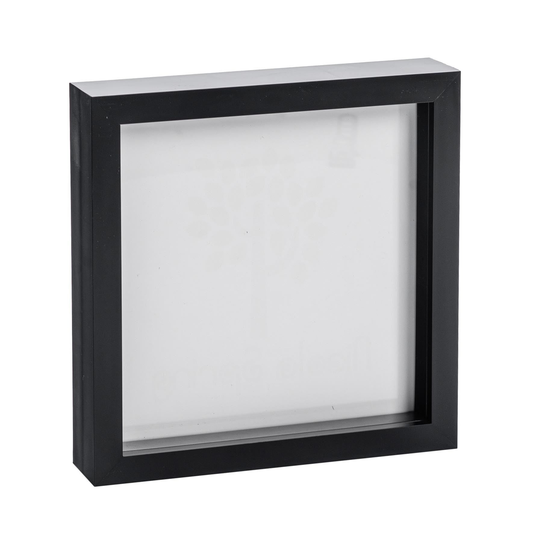 Nicola Spring 3D Shadow Box Photo Frame - 8x8 (20x20cm) - Pack of 1 - Black 3D Photo Frame Box Picture Square Display Case for Crafts, Keepsakes, Wedding, Graduation