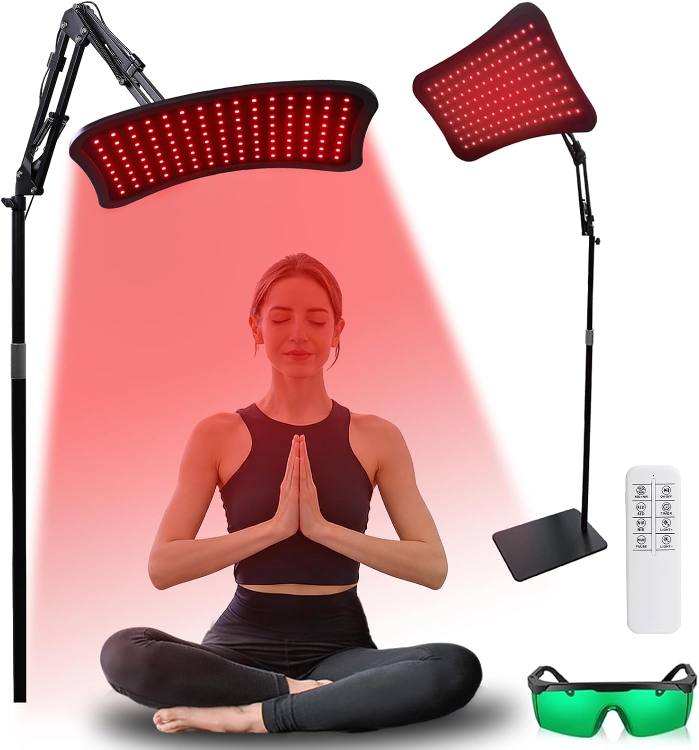 Red Light Therapy for Body and Face, 3 in 1 660nm & 850nm Red Light Panel Infrared Light Therapy Lamp with Remote Control, Goggles and Stable Stand, Ideal Gifts for Women Wife Mom Sister Girlfriend