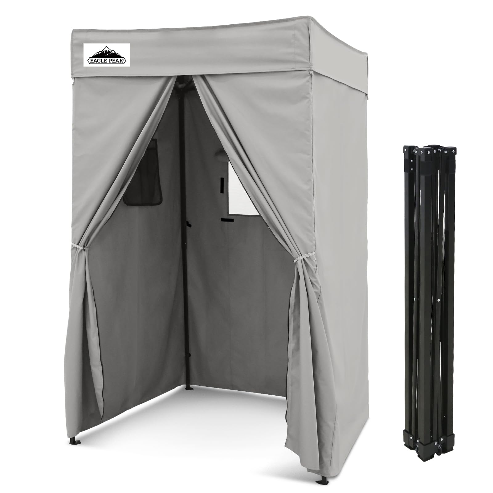 Eagle Peak Flex Compact Pop-Up-Baldachin, Umkleidekabine, tragbar, Privatsphäre, Ankleidezimmer für Innenbereich, Mode-Fotoshootings, Camping oder Pool, Grau