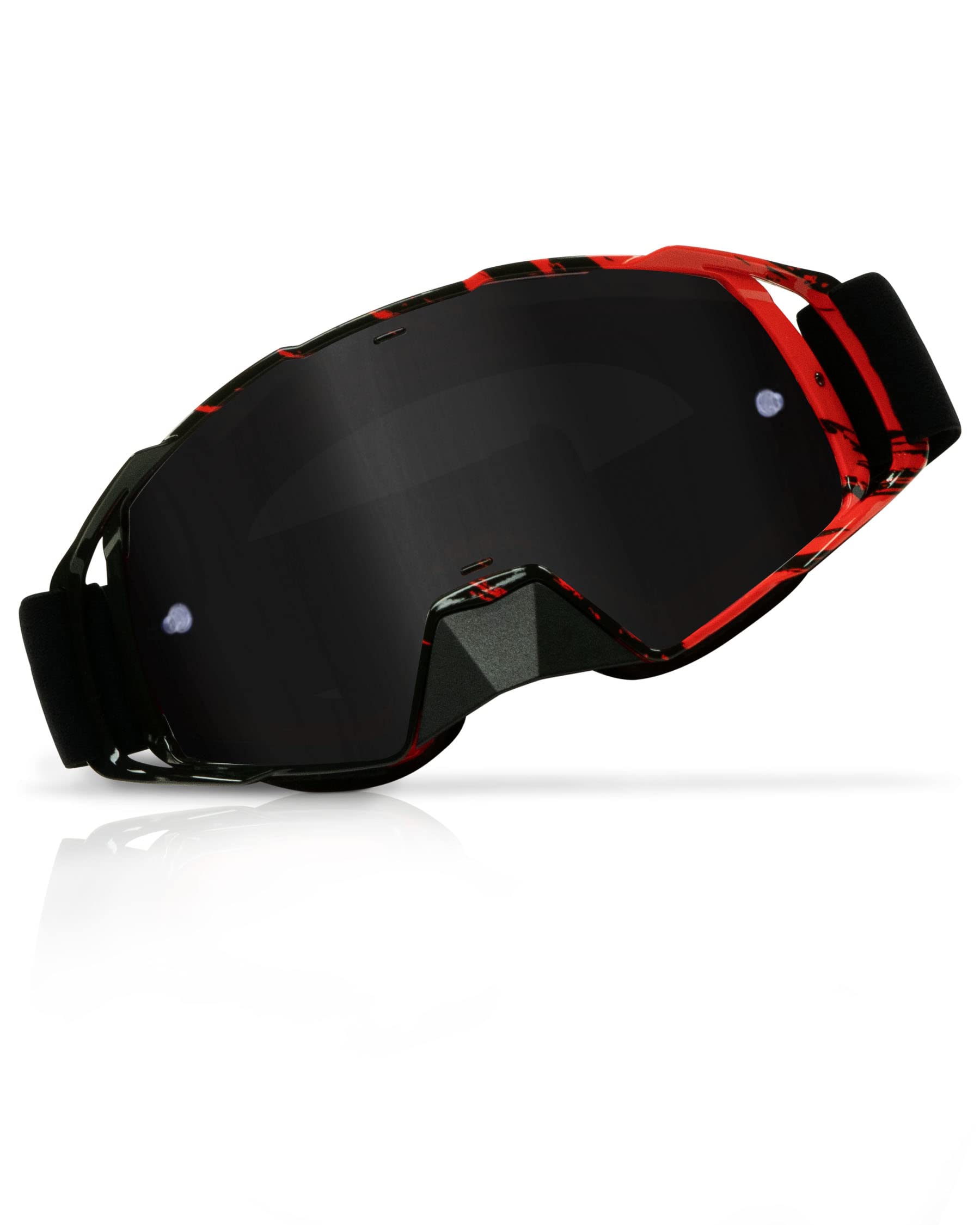 Lunettes de protection Two-X Rocket pour moto cross - Avec verre teinté gris - Anti-rayures - Protection du nez.