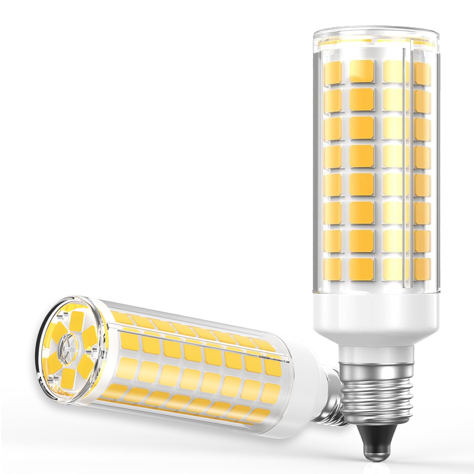 Dimmable E11 LED Light Bulbs 7W Equivalent to Halogen Bulb 75W-80W 730LM, E11 Mini Candelabra Base JD T3 T4 Corn Light Bulb for Chandelier Home Lighting AC120V, Warm White, 2 Pack