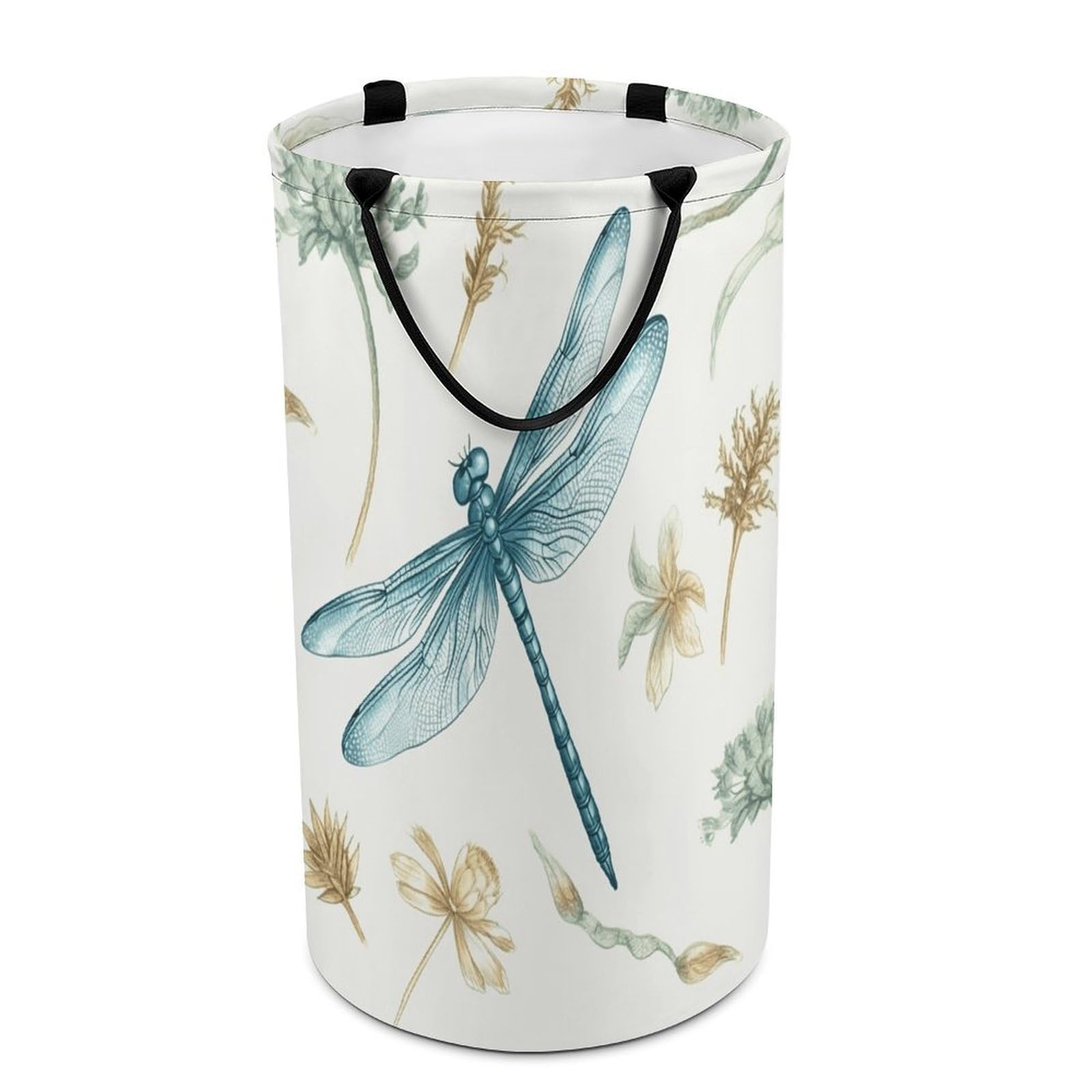 Dragonfly Laundry Basket with Handles Large Collapsible Laundry Bag Freestanding Waterproof Clothes Hamper Decor Storage of Dirty Clothe for Family Bathroom 86L