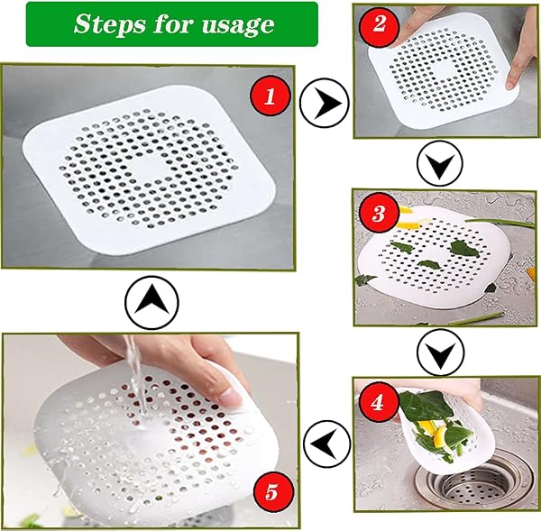 2 Pcs Silicone Drain Protector with Sucker, Sink Strainer Protector, Shower Drain Covers Hair Catcher, Strainer Plug Trap Filter for Bathroom, Bathtub, Kitchen - 3