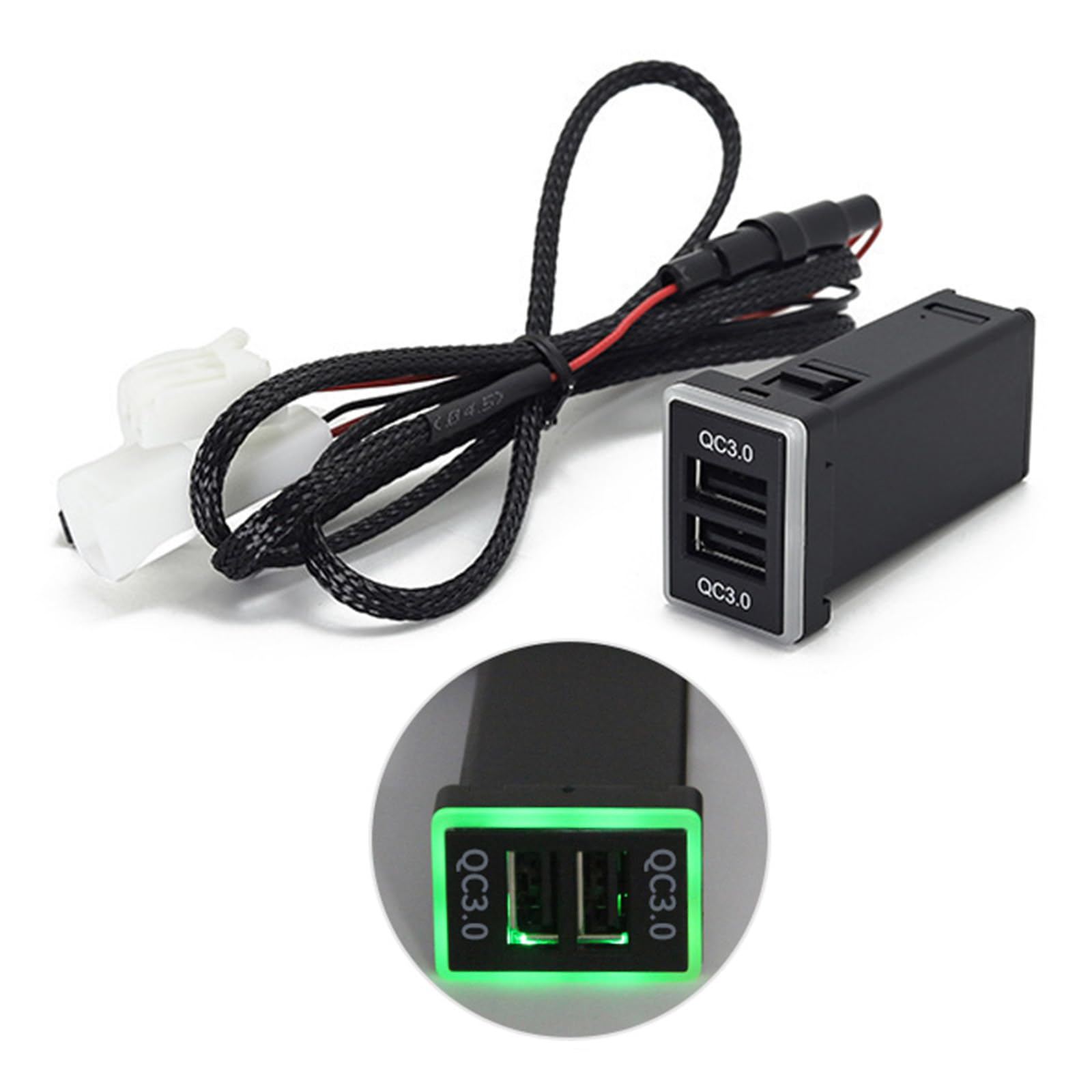 Amazon | QC3.0 5V 3A 9V 2A デュアル USB 電源ソケット急速充電車の