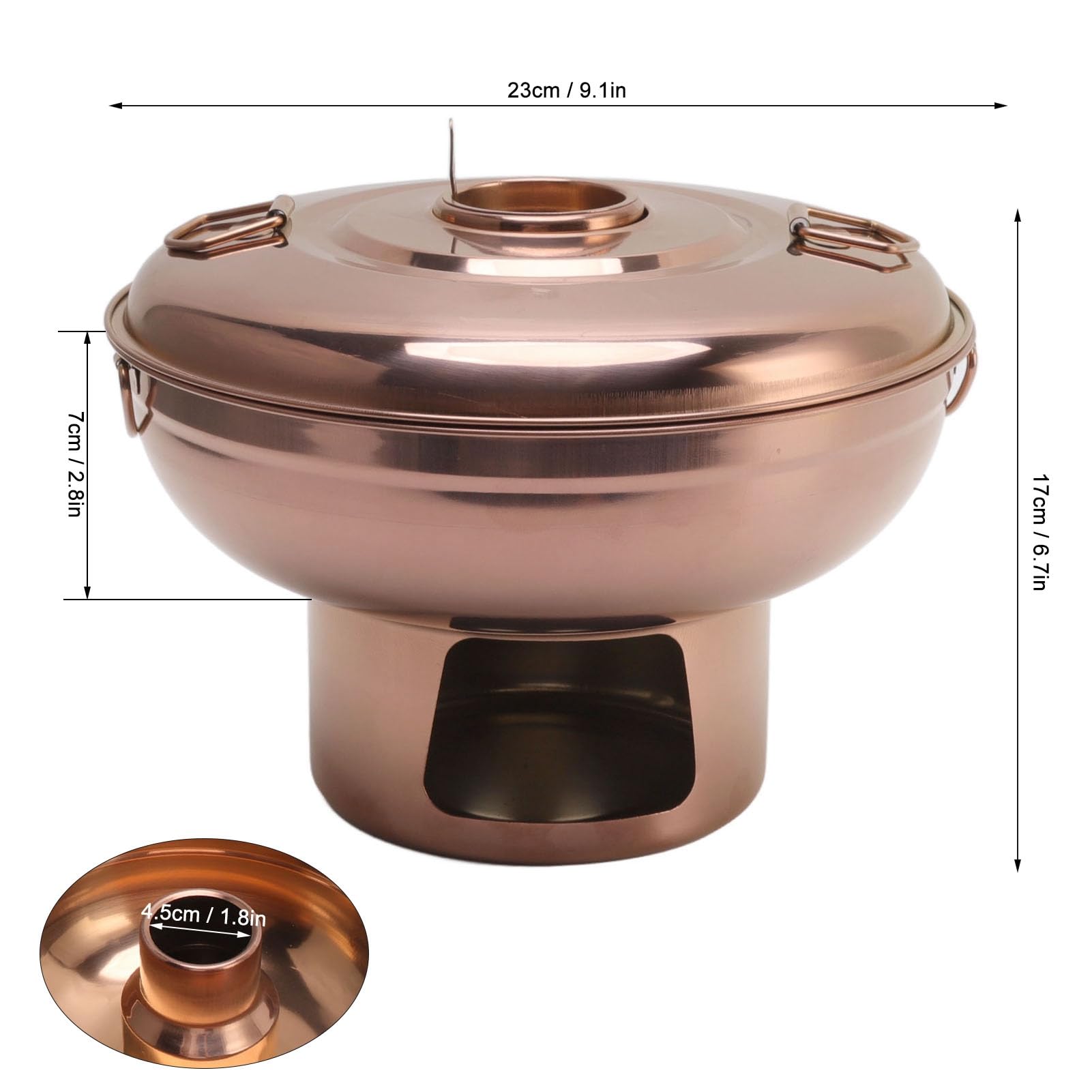 Chinesischer Holzkohle-Eintopf, Kleiner Edelstahl-Eintopf, Chinesisches Fleisch, Fondue, Lamm, Outdoor-Kocher, Milchtee, Eintopf Für Picknick in Der Küche – Roségold