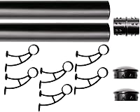 Vista 15 de Kit de riel de pie de montaje en barra sólida, tubo de acero inoxidable negro mate con conector interno, soporte de riel de pie de montaje en barra