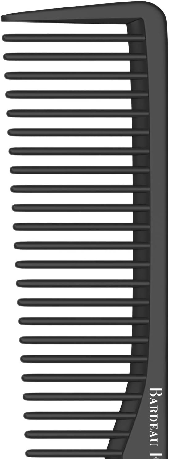 Bardeau Essentials Styling Comb (5 Pack) | Professional 7 Inch Black Carbon Fiber Anti Static Chemical And Heat Resistant Comb For All Hair Types | Fine and Wide Tooth Comb For Men and Women |