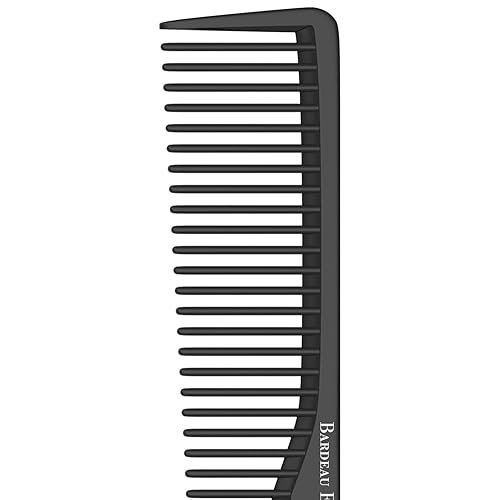 Miniatura 8 de Peine profesional de fibra de carbono negra de 7 pulgadas, antiestática, química y resistente al calor para todo tipo de cabello, peine de dientes