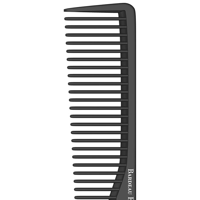 Peine profesional 7 pulgadas carbono negro antiestático miniatura 8