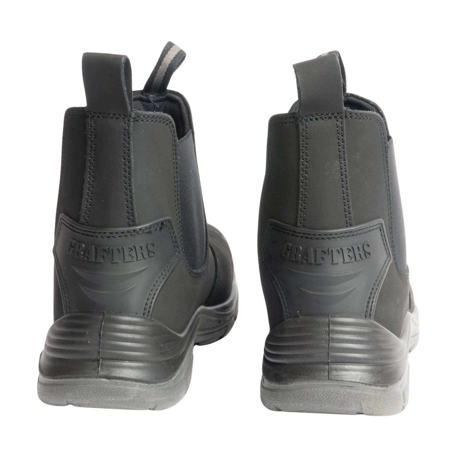 Grafters Mens Black Lightweight Safety Chelsea Dealer Work Boots M371A KD-UK