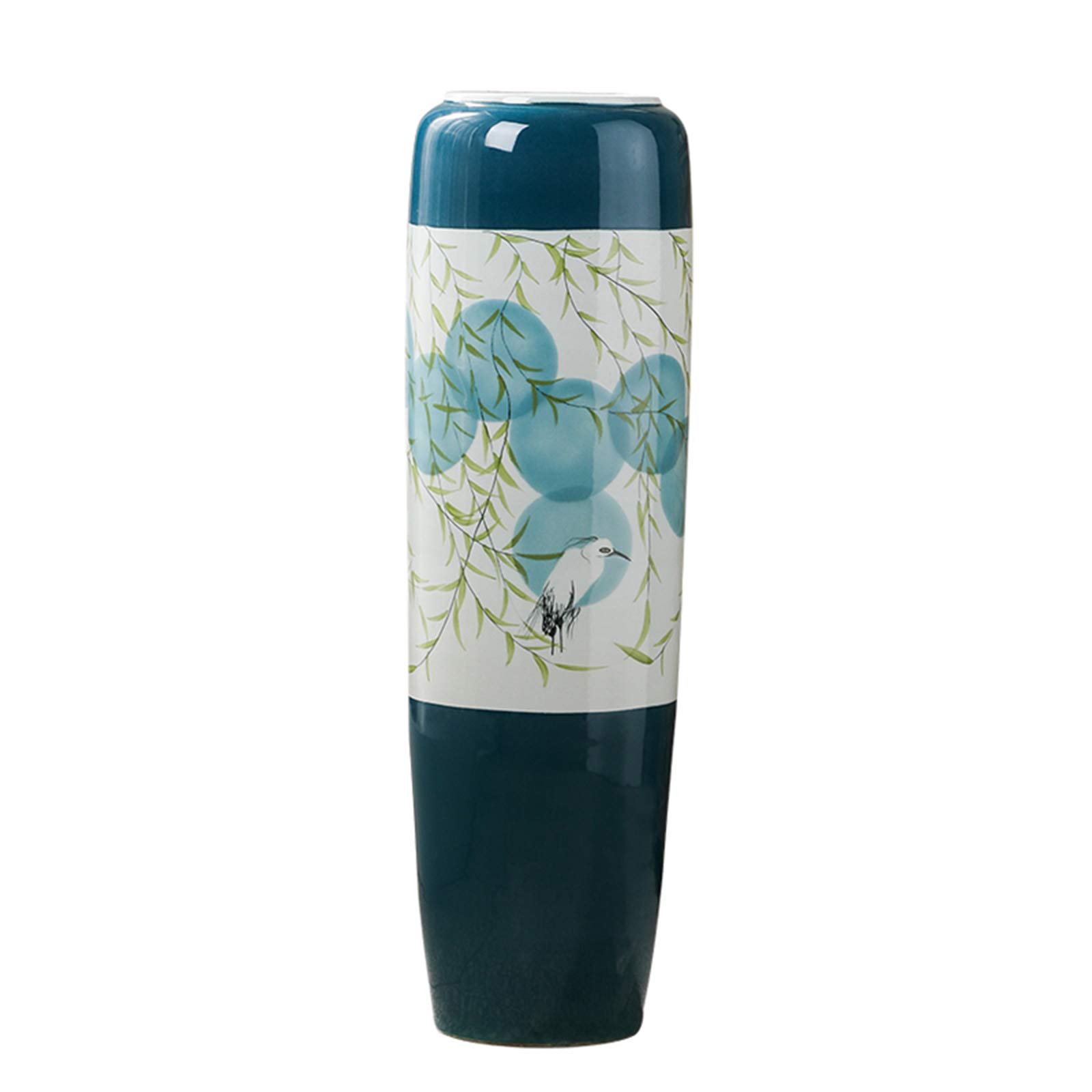 asdchZen Floor-Standing Ceramic Vases, Fresh Flowers Dried Flowers Decorative Vase Hotel Lobby Indoor Artistic Flower Arrangement