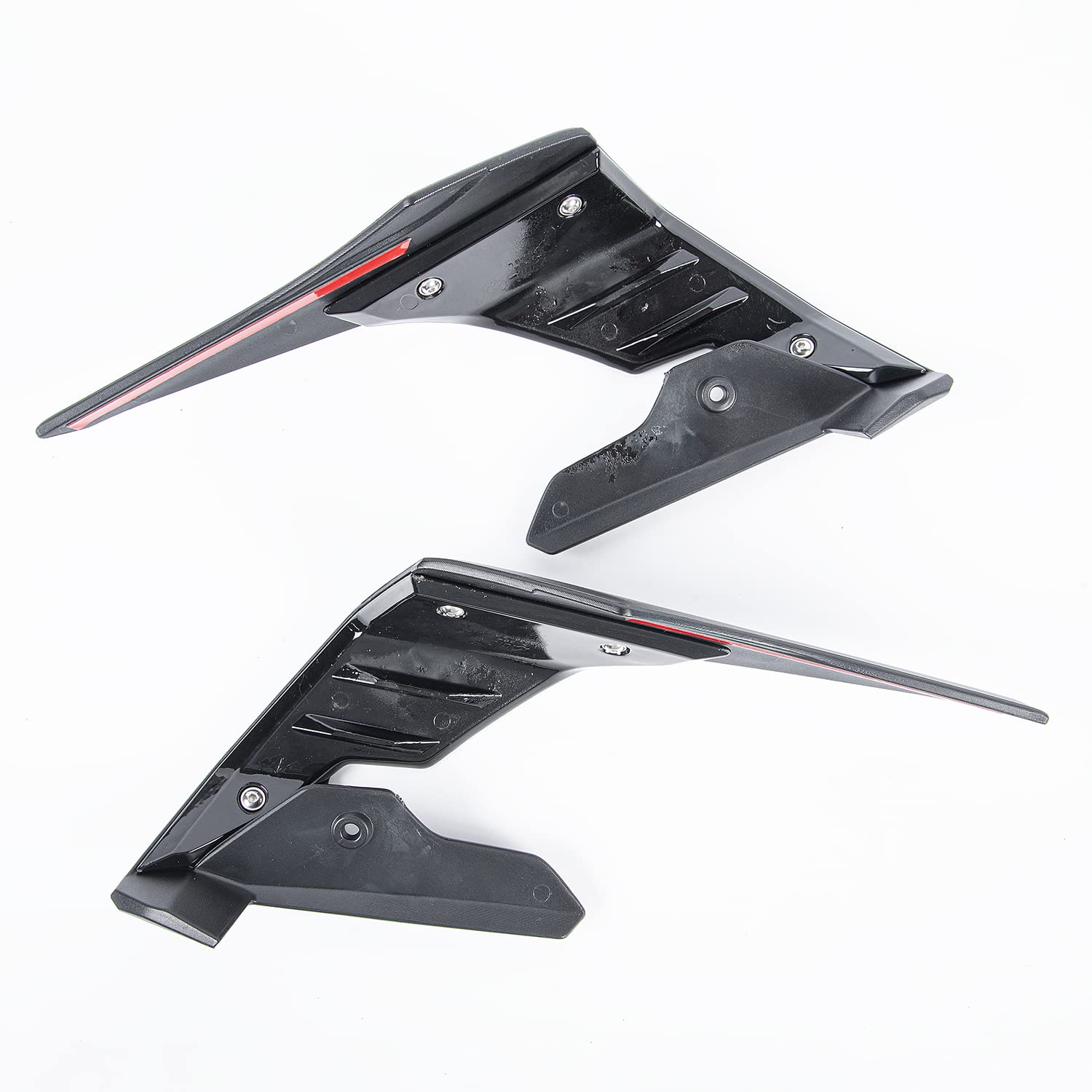 Motorrad Downforce Naked Spoiler Feste Winglets Verkleidungsflügelabweiser für CB650R CB 650 R CB 650R CB-650-R 2019 2020 2021 2022 2023 Seitenflügelabdeckung Rahmenverkleidungen (Schwarz)