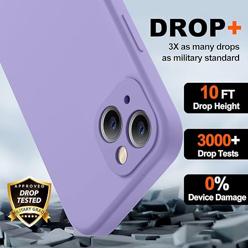 Miniatura 747 de BossKiss Funda compatible con iPhone 14 Pro, silicona mejorada [protección de cámara] [2 protectores de pantalla 9H], forro interior de microfibra