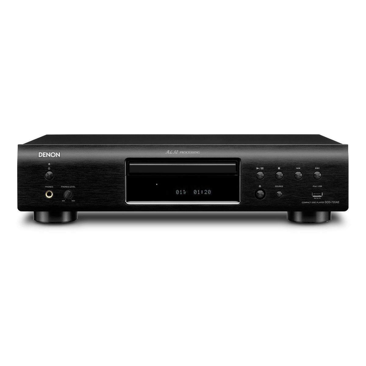 Denon DCD 720 AE CD-Player (Aluminium Frontblende, ECO-Standby, Burr Brown Wandler, USB mit iPod direkt) schwarz