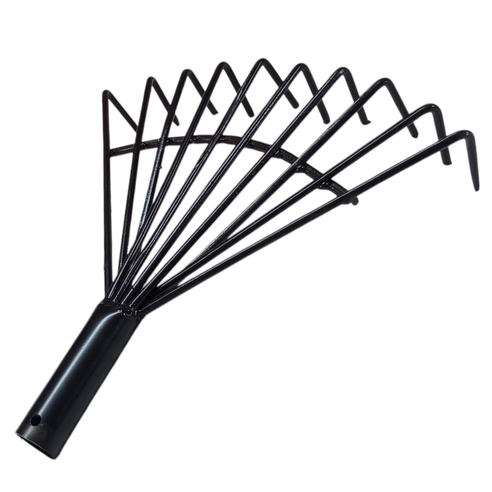 Expandable Garden Rake, Metal, Black, 10-Tine Fan Design-image-39
