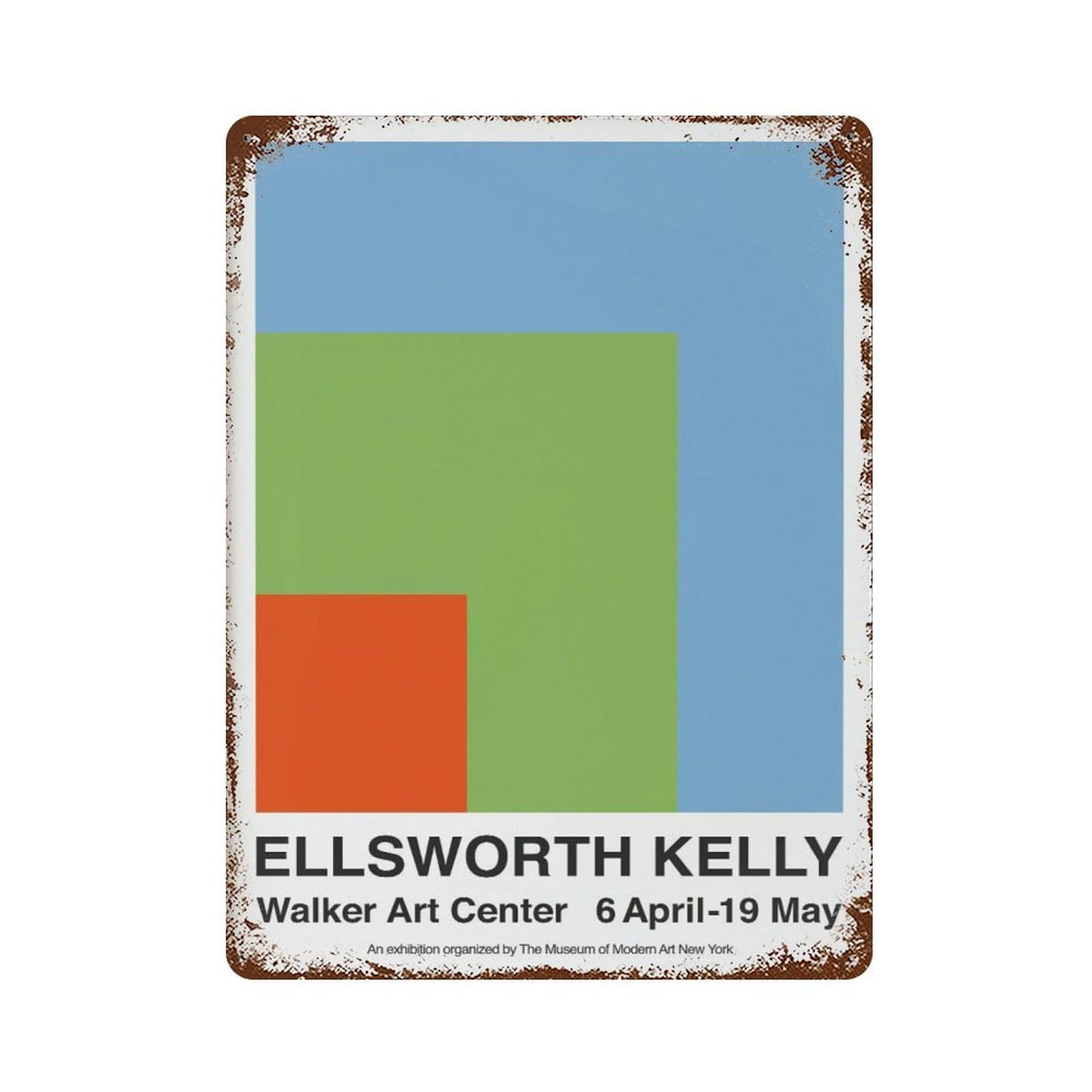 xiaoxiaoshen Ellsworth Kelly Geometric Modern Exhibition Wall Decor Art Metal Tin Poster Modern Home Decor Art Home Bar Shop Decorations Vintage Sign 40x30cm
