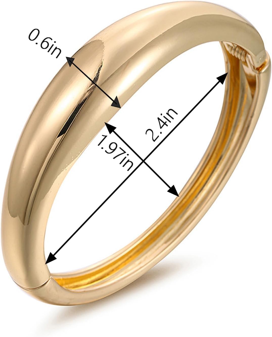 Chunky Gold Cuff Bangle Bracelets for Women Trendy Hinged Cuff Open Wide Chunky Bracelet Irregular Minimalist Bangle Jewelry (Gold Style) - Image 5