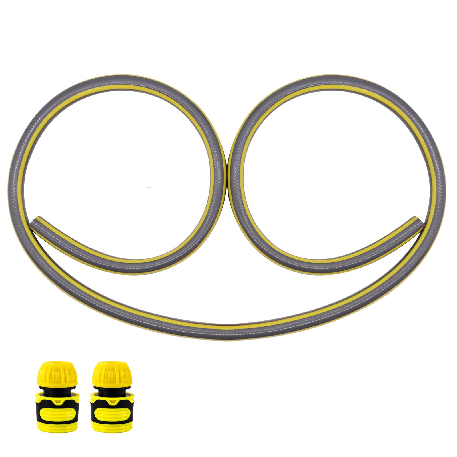 Kurzer Schlauch, 1/2” Gartenschlauch-Anschluss-Set, knickfreie verstärkte verdickte synthetische Gummi-Gartenschlauchrohre für Hahn zu Schlauchtrommel (Schlauch 4m)