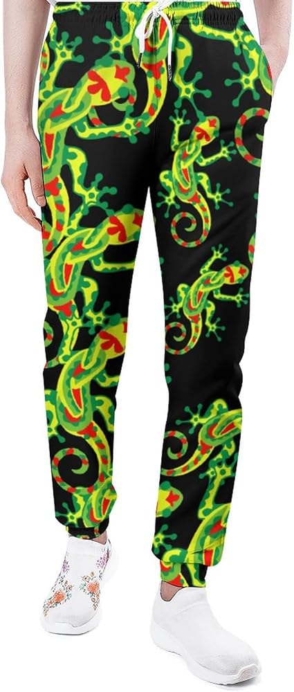 Pantalon De Sport Tek Gear Homme Noir Bandes Vert Citron - Taille S (petit) - Très Bon état