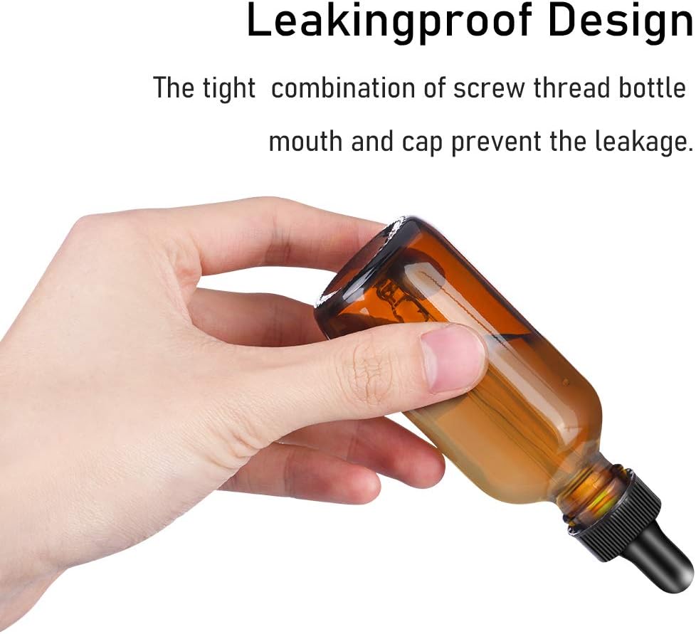 LOTUSBTDT 4oz Dropper Bottles for Essential Oils, 24 Pack 120ml Amber Glass Dropper Bottles with Eye Dropper, 2 Funnel and 2 Long Dropper, Empty Tincture Bottles for Travel, Home use