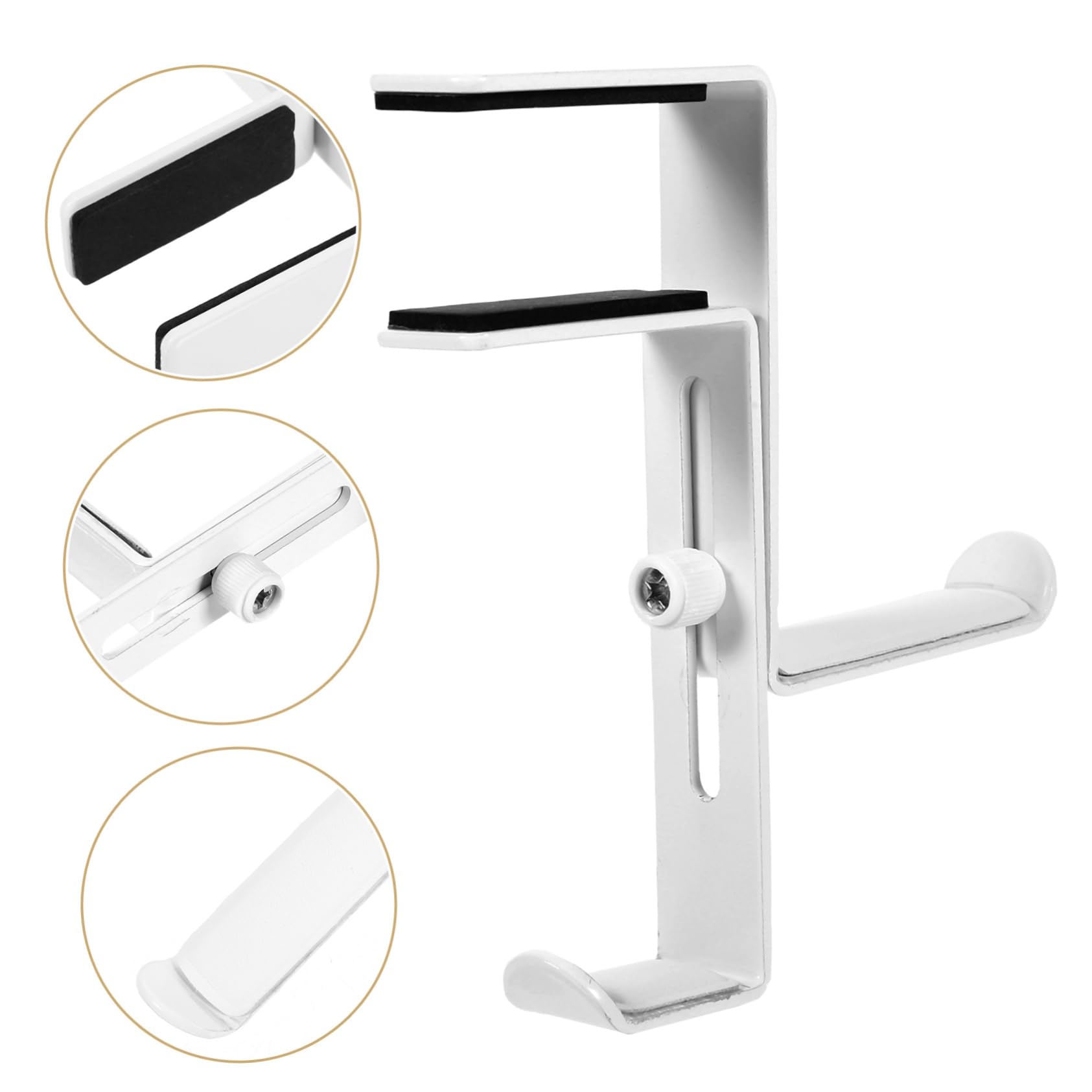 UPKOCH 3pezzi Supporto Regolabile Per Cuffie Metallo Da Scrivania Gancio Senza Perforazione Per Cuffie e Auricolari Design Elegante e Resistente Facile Da Installare Compatibile Con Vari