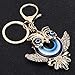Qalvona Rhinestone Keychain with Blue Turkish Evil Eye Pendant, Zinc Alloy, 1pc - Fashionable Durable Accessory, Protective Amulet, Ideal for Bags and Home Decor