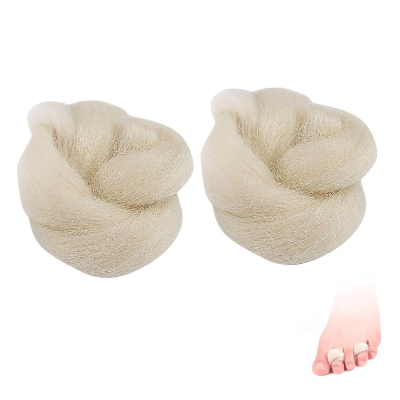 COLLBATH 2pcs Wool Toe Separator Lambs Wool Toe Pad Outdoor Toe Dividers Women Separators Household Toe Separators Finger Spacers Anti-Friction Toe Protectors Breathable