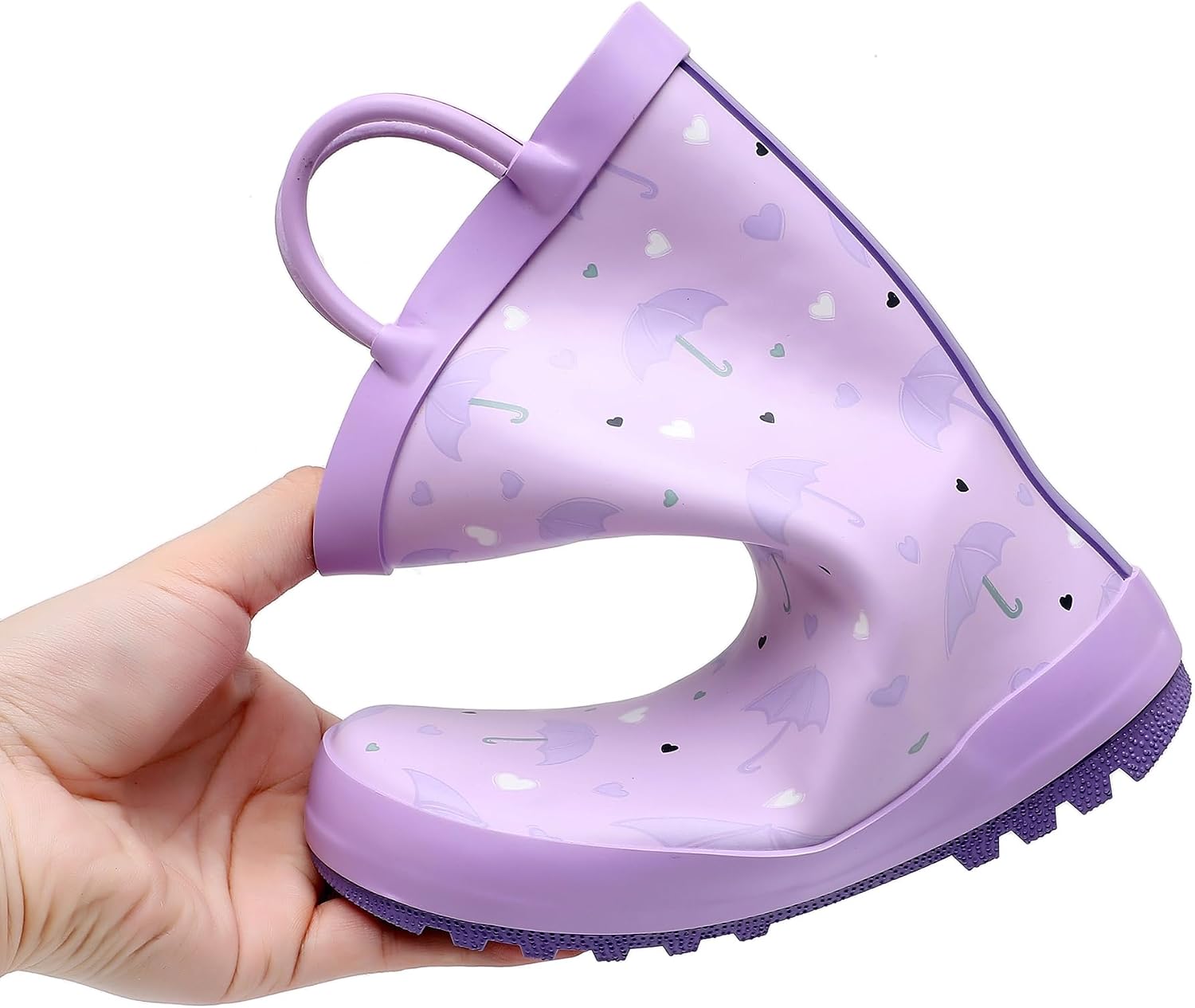 WTW Toddler and Kids Rain Boots with Easy-On Handles, Unisex-Child Waterproof Rubber Rain Boots in Fun Patterns for Girls and Boys (Toddler/Little Kid/Big Kid)
