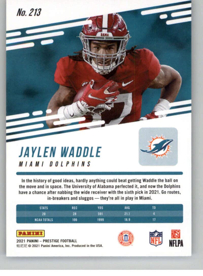 Amazon.com: 2021 Panini Prestige #213 Jaylen Waddle RC Rookie