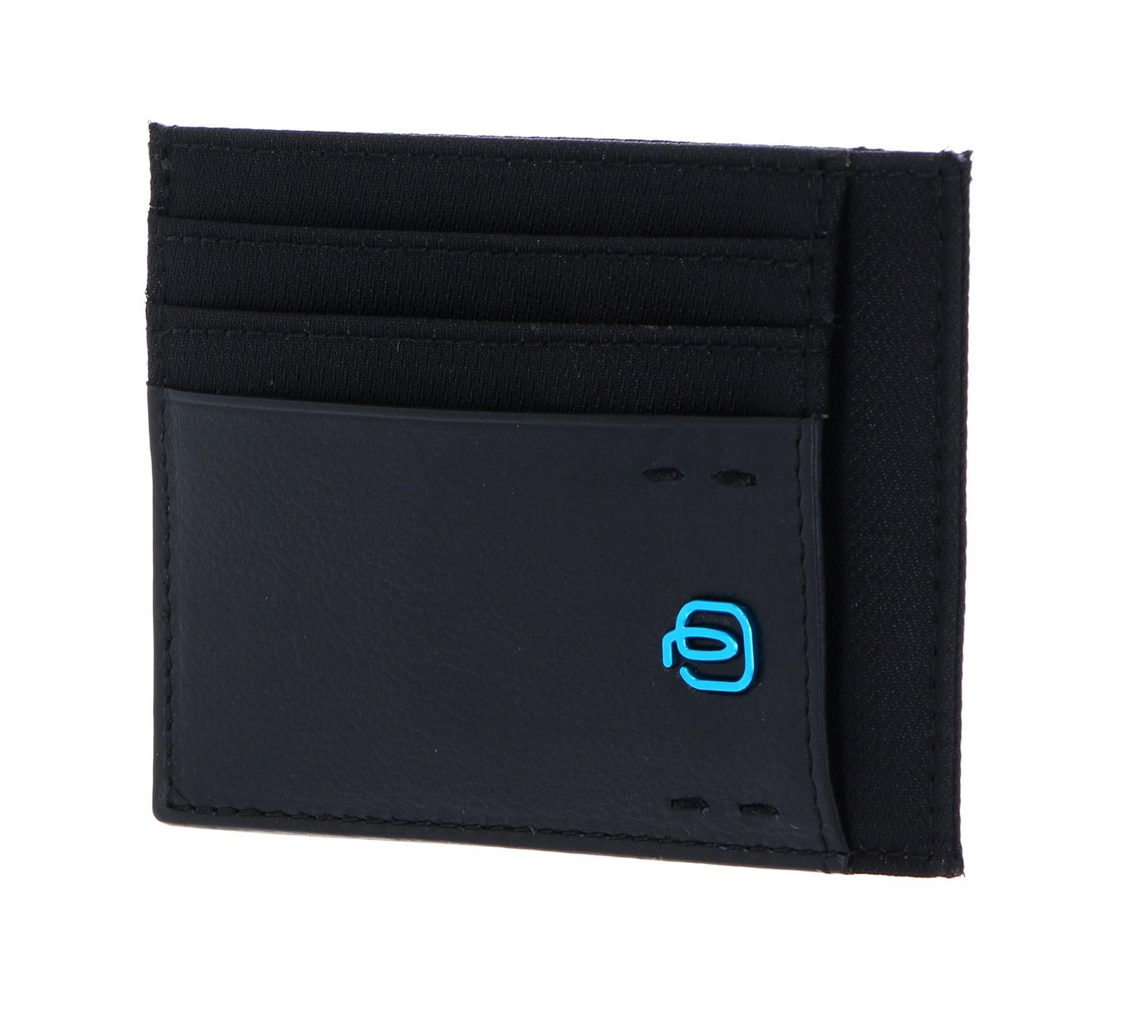 Piquadro P16 Porta carte di credito in pelle e tessuto ad uno scomparto