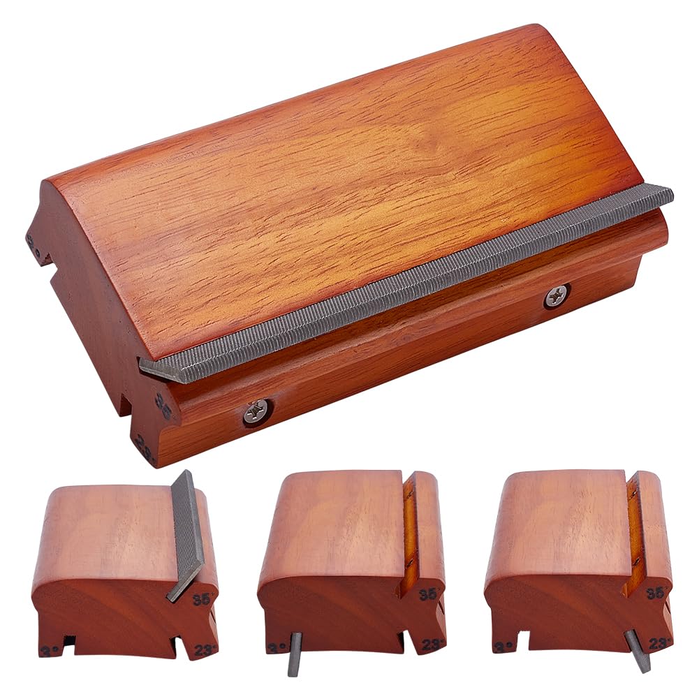 UNICRAFTALE Lime à frettes 3 en 1 23-35 Degré Biseautage Fichier Camel Bois Guitaire Luthier Outils Tranchants Biseautage Fichier Extrémités pour Arrondir Façonner et Ébavurer Frettes 15x7.3x4.1mm