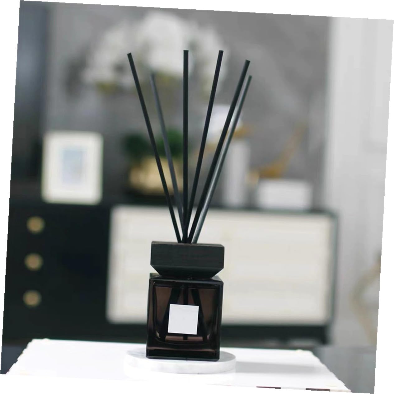 Mobestech Bottiglie Diffusore Aroma in Vetro con Coperchio in Legno e Bastoncini in Rattan per Profumate Decorazione Interni per Ufficio e