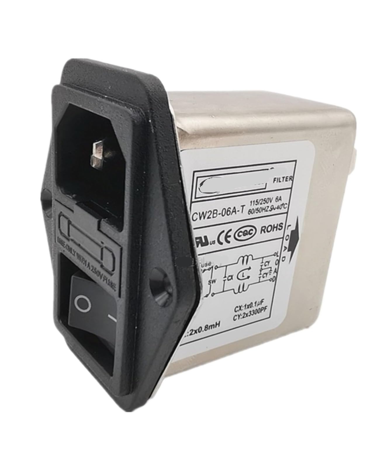 Filtro de alimentación CW2B-06A-T con supresión de interferencias EMI 6A