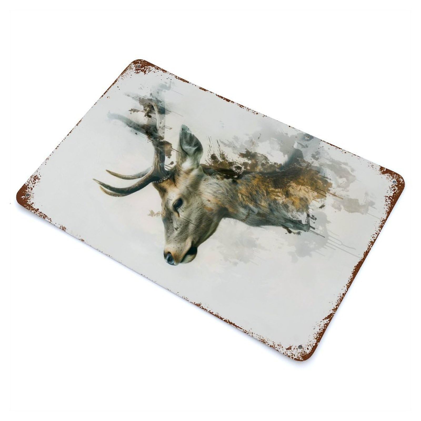 Deer Elegance Decorative Tin Sign 11.8"x7.9", for Bistro, Counter And Cafe Decor, Retro Wall Decor