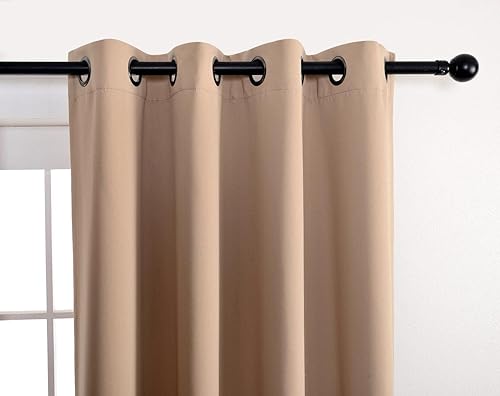 Miniatura 6 de Set de 2 cortinas para ventana, de Miuco, opacas, con ollaos, para recámara, incluye 2 alzapaños