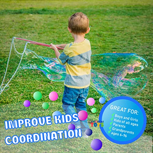 Giant Bubble Wands For Kids Set — Multiple Big Bubbles Toy, Huge Bubble Maker For Fun, Birthday, Outdoor Activities, Party Favors — Gift Set Of 2 Large Bubble Wands Purple Bubble Solution Not Included #TOP7