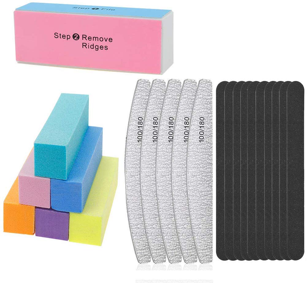Joeleli 22 Pieces Nail Files and Buffers Professional Manicure Tool Set for Sanding and Polishing Nails
