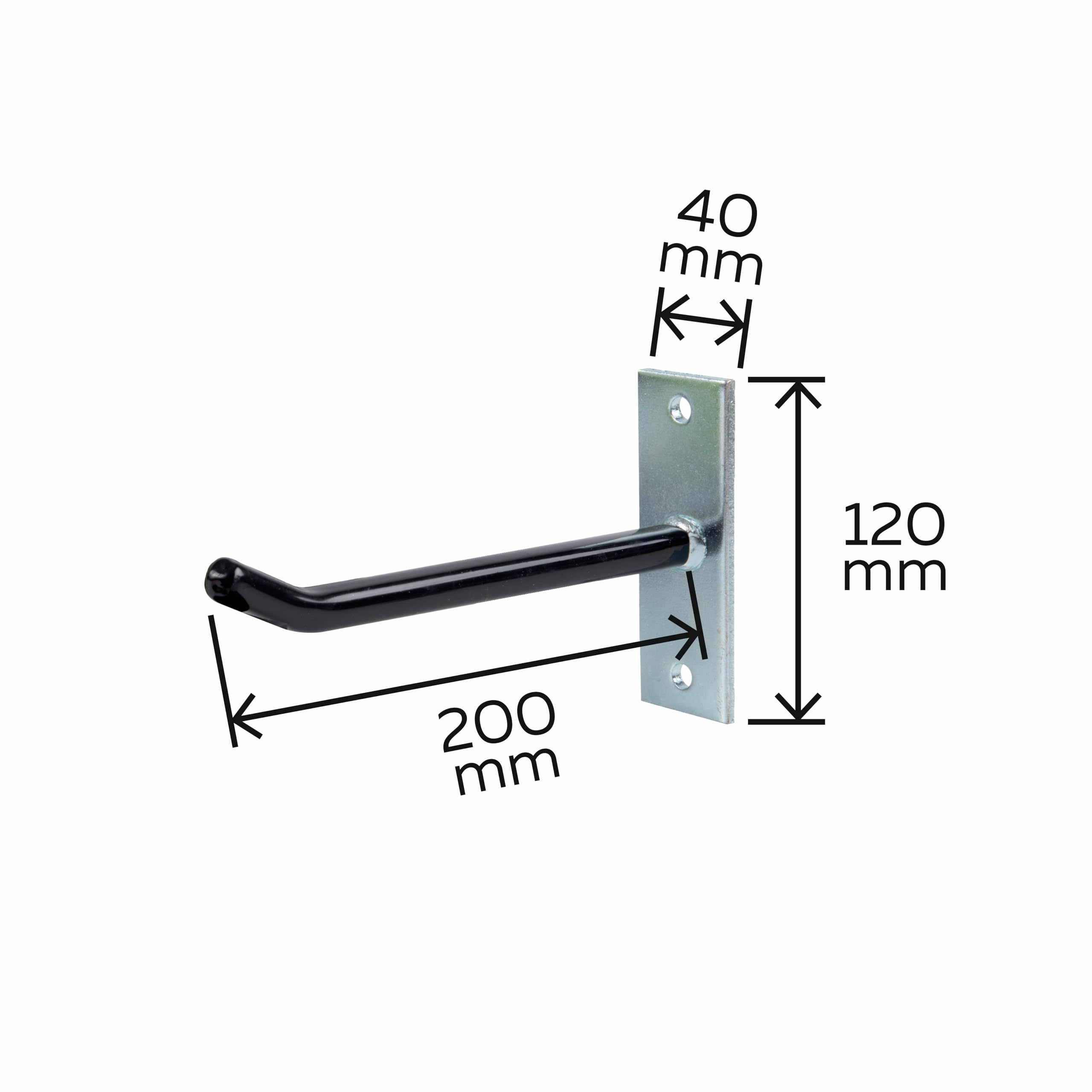 Alberts 801960 Set portacerchioni, supporto a muro per cerchioni auto, supporto per pneumatici con tubo in PVC rivestito, zincato, 20 cm ganci per cerchioni lunghi