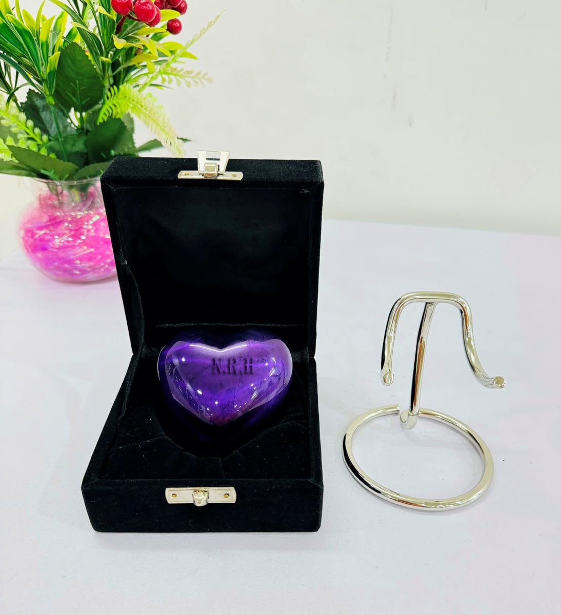 Nautical Replica Hub Small Keepsake Heart Cremation Urn For Human & Pet Ashes With New Improved Lid Mini Heart Memorial Urn With Box & Stand - Image 4