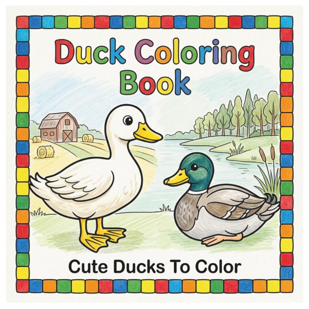 Duck Coloring Book: Coloring Book For Kids | Cute Animal Coloring Book | Cute Duck Coloring Book | Waterfowl Coloring Book | Kid Coloring Book | Coloring Pages For Children Ages 3-6