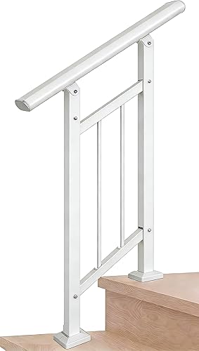 Barandillas de mano para escalones al aire libre, pasamanos de 2 escalones para escaleras interiores y kit de barandilla para escaleras interiores