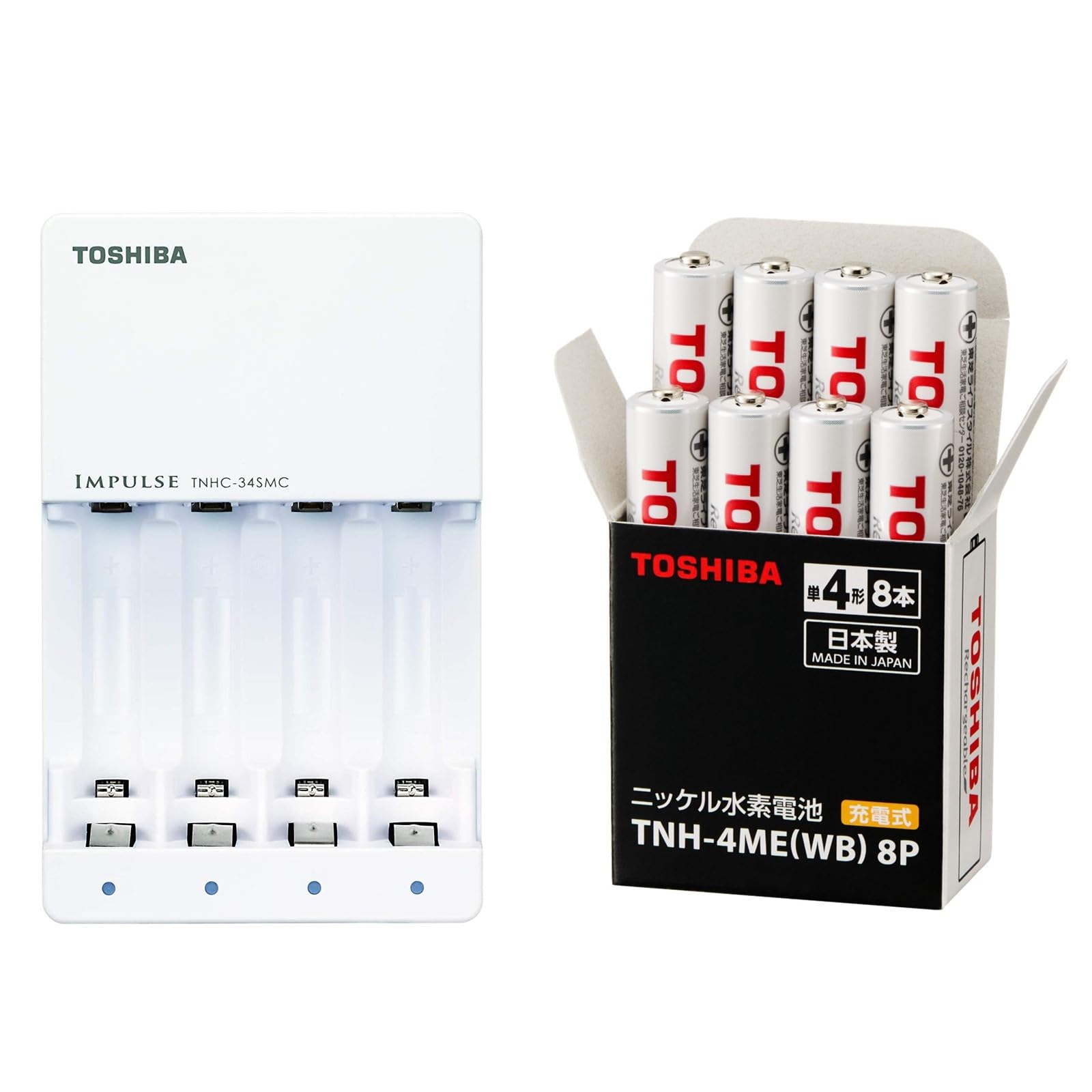 TOSHIBA ニッケル水素電池、急速充電器セット TOSHIBA ニッケル水素電池、急速充電器セット