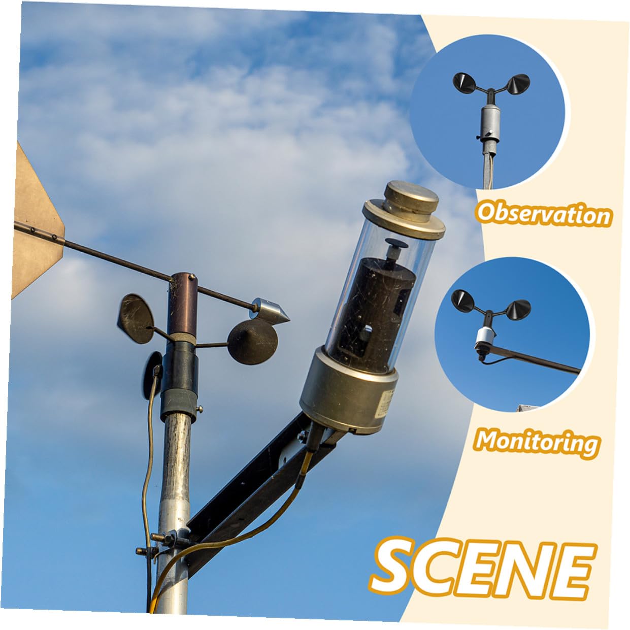 2 Stück Windgeschwindigkeitsmesser Abs Gehäuse Windbecher Sensor Ersatz für Außensensor Wetterstation Windanzeiger Draußen Robuste Windmessung