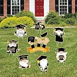 PERFQU 8 PCS Granduation Yard Signs, Graduation Waterproof Lawn Decorations