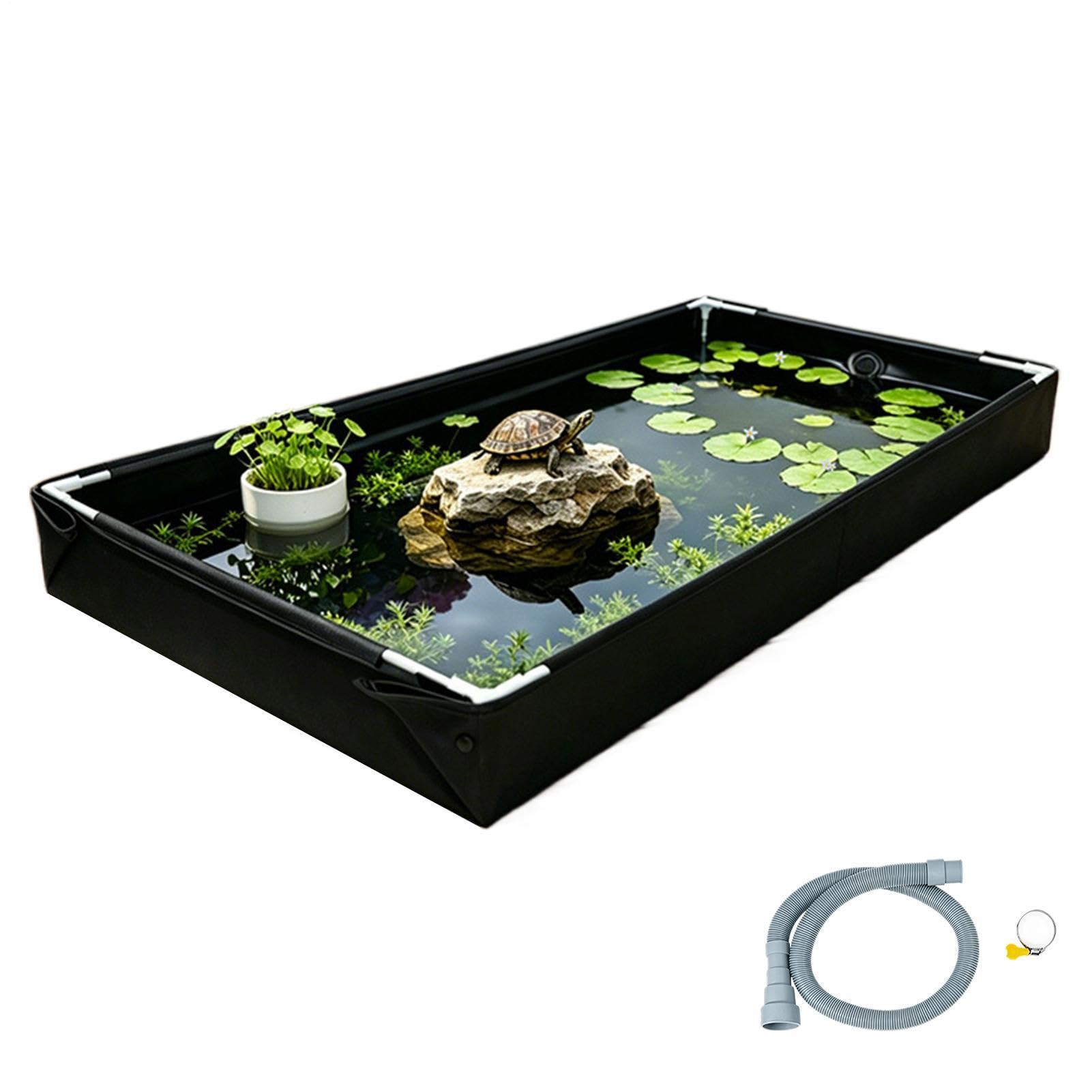 Turtle Tank para sala de estar y porche con espacio para tortugas acuáticas