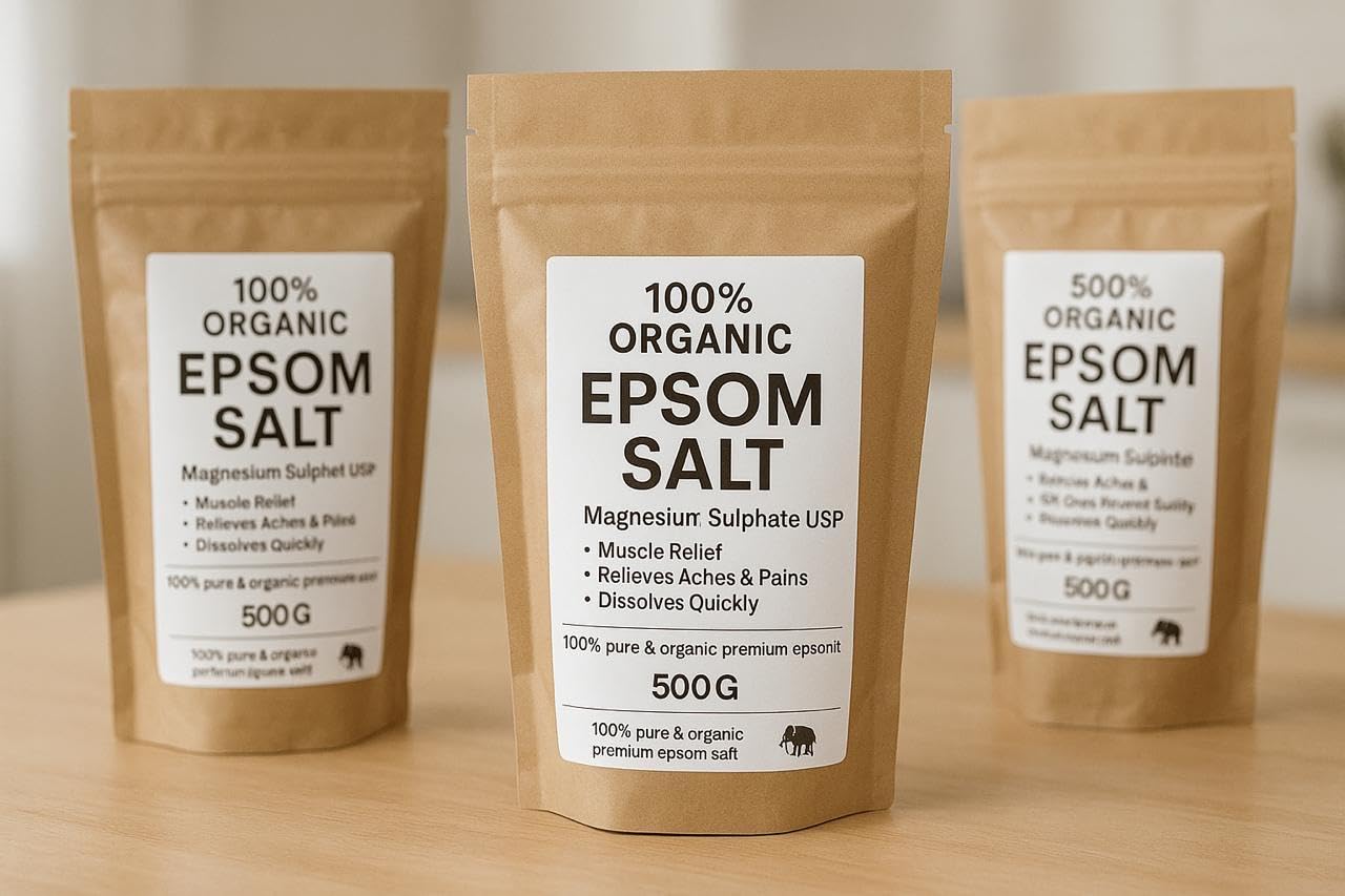100% Organic Epsom Salt, USP Grade Magnesium Sulphate, 500g, Fast-Dissolving Bath Salt for Muscle Relief and Pain PACK OF 2-image-47