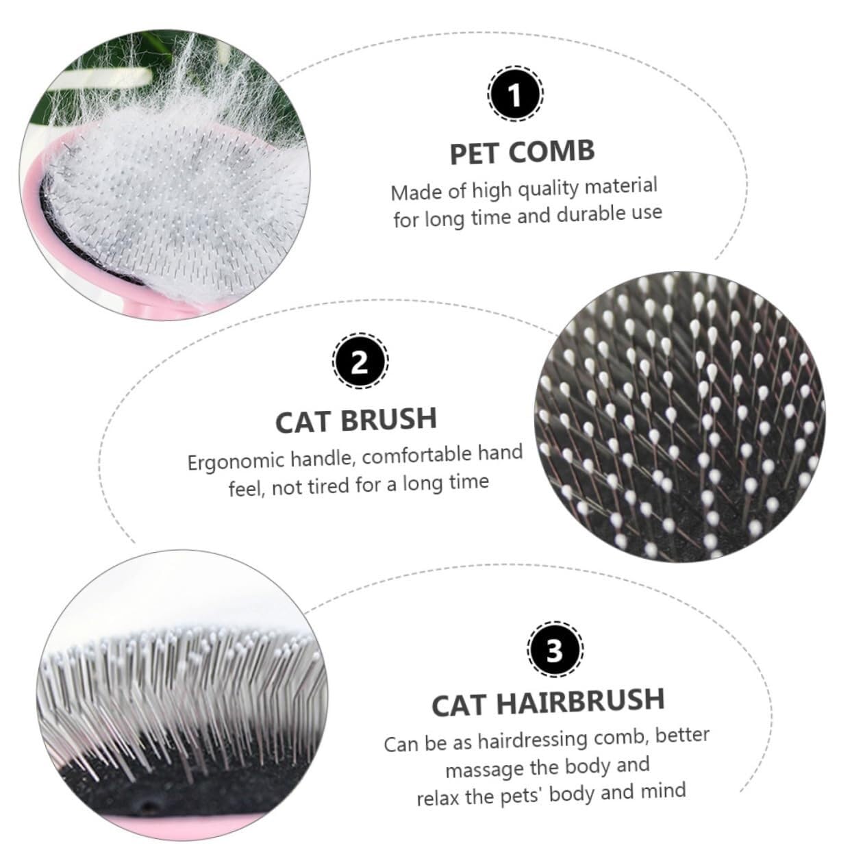 POLGDW 2 szt. Pet Petg Cat Comb Brush Pet Comb Cat Hair Brush Pet Hair Dog Brush dla zwierząt domowych szczotka do masażu Grzebień do podszerstka dla kota Narzędzia kosmetyczne Szczotka parowa dla kot